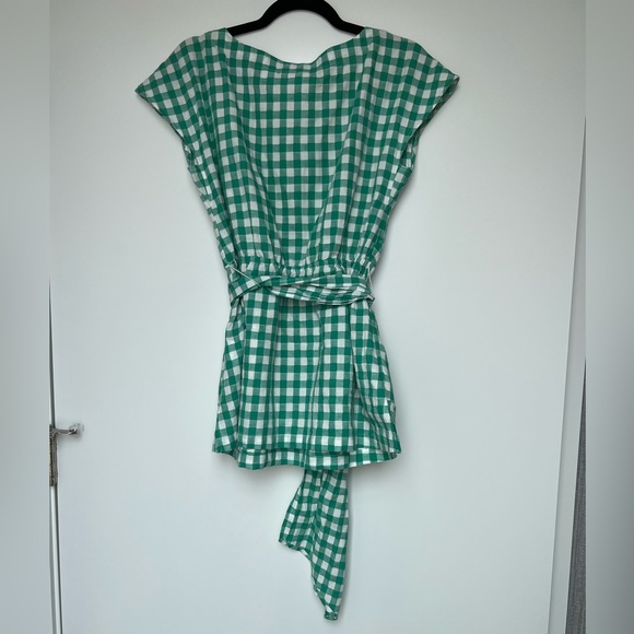 Anthropologie - Green Gingham Blouse - Size 6 - Picture 14 of 15